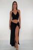 Luli Fama: Ring Halter Crop-Twist Front Skirt (L877U89-001-L877I62-001)