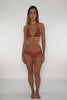 Luli Fama: Ring Triangle Halter-Seamless Ruched Back Bikini (L871U73-007-L87152P-007)
