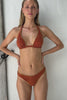 Luli Fama: Luxe Stitch Triangle Halter-Luxe Stitch Seamless Ruched Back Bikini (L84773P-007-L84752P-007)