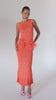 Andreeva: Vanilla Coral Knit Dress With Feathers (25012)
