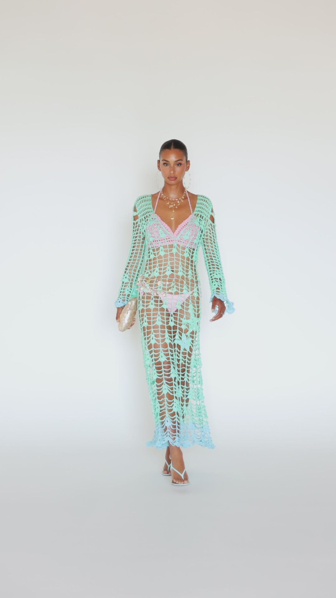 Andreeva: Aqua Marine Handmade Maxi Cover-Up (0626)
